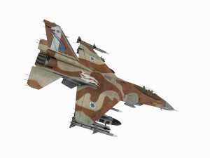 general dynamics f-16 fighting falcon block 30 israelian scheme Modello 3D