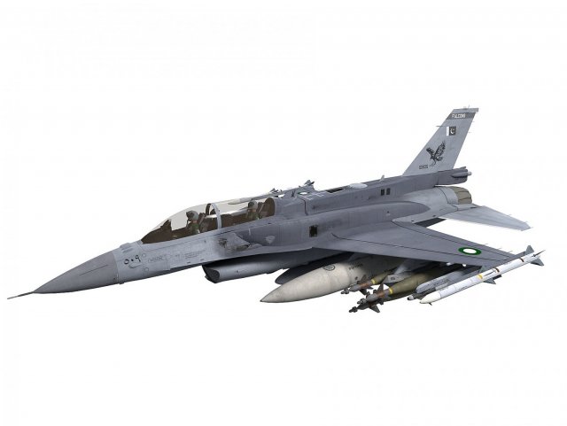 general dynamics f-16 fighting falcon block 52 pakistan scheme two seater Modelo 3D .c4d .max .obj .3ds .fbx .stl .blend 