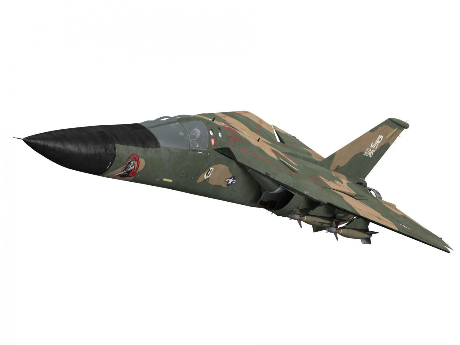 general dynamics f-111 a aardvark 3D Model .c4d .max .obj .3ds .fbx .stl .blend 
