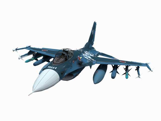 mitsubishi f-2 viper zero Model 3D .c4d .max .obj .3ds .fbx .stl .blend 
