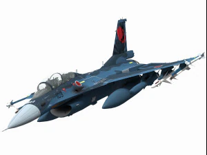 mitsubishi f-2 viper zero versi dua tempat duduk Model 3D