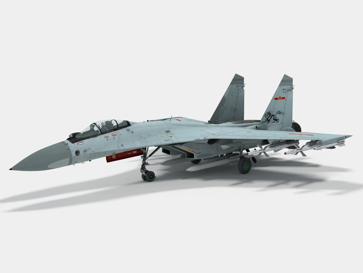 shenyang j-11 3D Model .c4d .max .obj .3ds .fbx .stl .blend