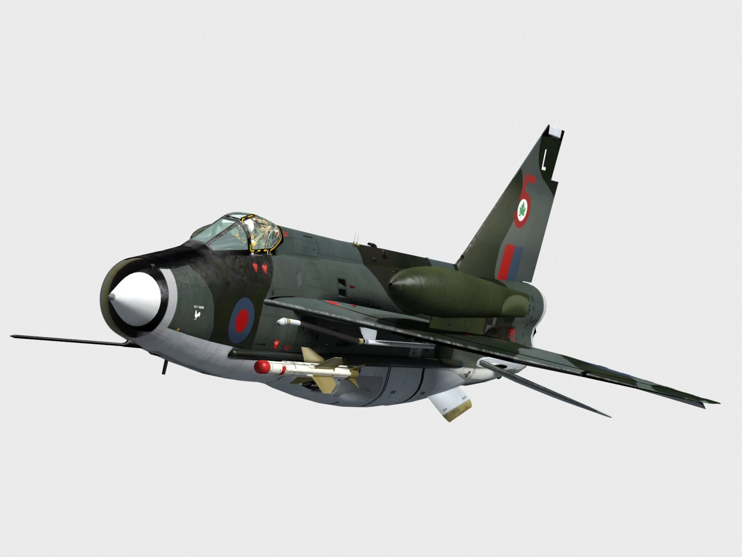 english electric lightning f6 3D Model .c4d .max .obj .3ds .fbx .stl .blend