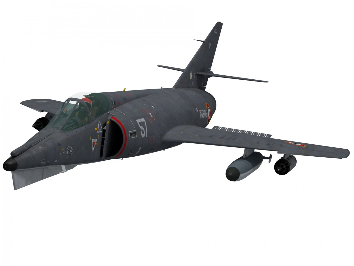 dassault etendard iv m 3D Model .c4d .max .obj .3ds .fbx .stl .blend 