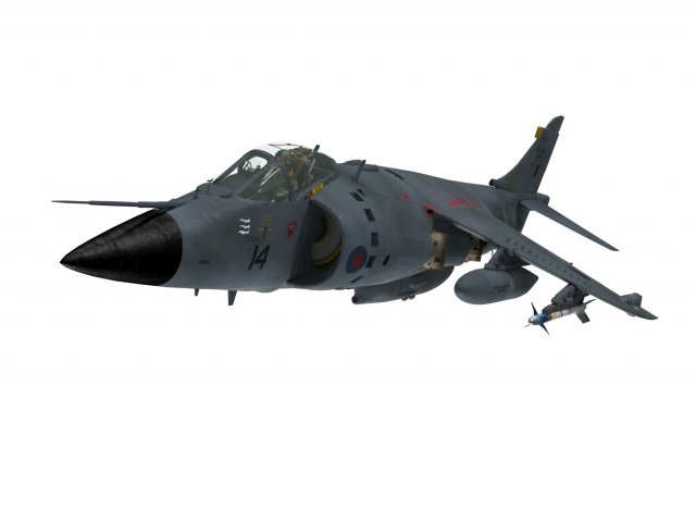 british aerospace sea harrier 3D 모델 .c4d .max .obj .3ds .fbx .stl .blend 