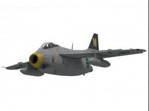 saab j-29 f tunnan 3D Model