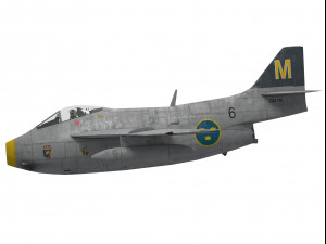 saab j-29 f tunnan 3D Model