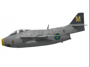 saab j-29 f tunnan 3D Model