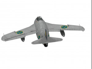 saab j-29 f tunnan 3D Model