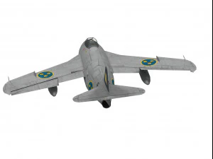saab j-29 f tunnan 3D Model