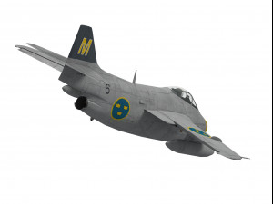 saab j-29 f tunnan 3D Model