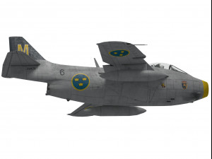 saab j-29 f tunnan 3D Model
