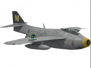 saab j-29 f tunnan 3D Model