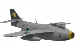 saab j-29 f tunnan 3D Model