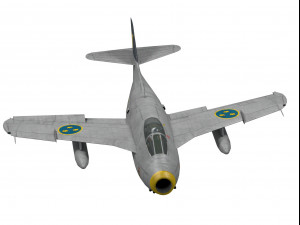 saab j-29 f tunnan 3D Model
