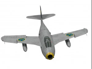 saab j-29 f tunnan 3D Model