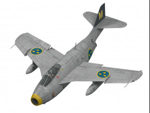 saab j-29 f tunnan 3D Model