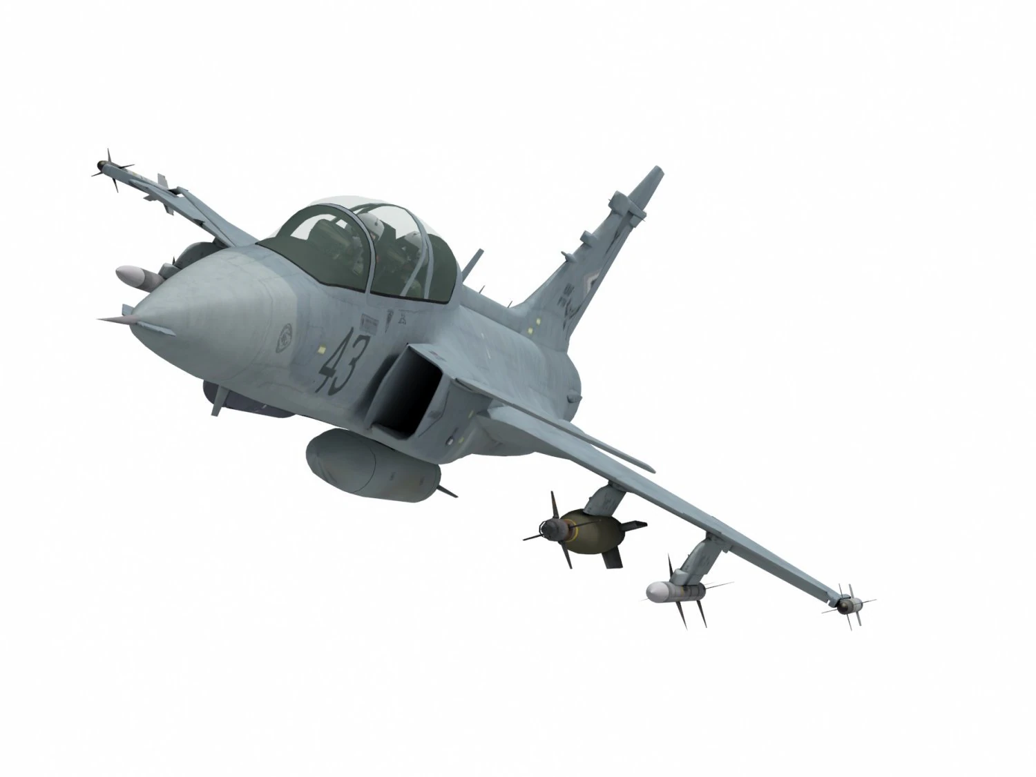 saab jas 39 gripen two seater version 3D Model .c4d .max .obj .3ds .fbx .stl .blend
