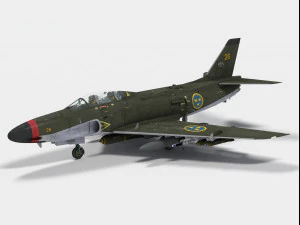 saab 32 lansen Modelo 3D