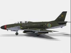 saab 32 lansen 3D Model