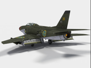 saab 32 lansen Modelo 3D