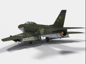 saab 32 lansen 3D Model