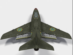 saab 32 lansen Modelo 3D