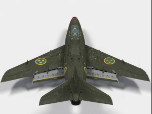 saab 32 lansen 3D Model