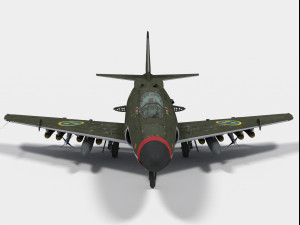 saab 32 lansen Modelo 3D