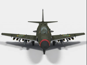 saab 32 lansen 3D Model