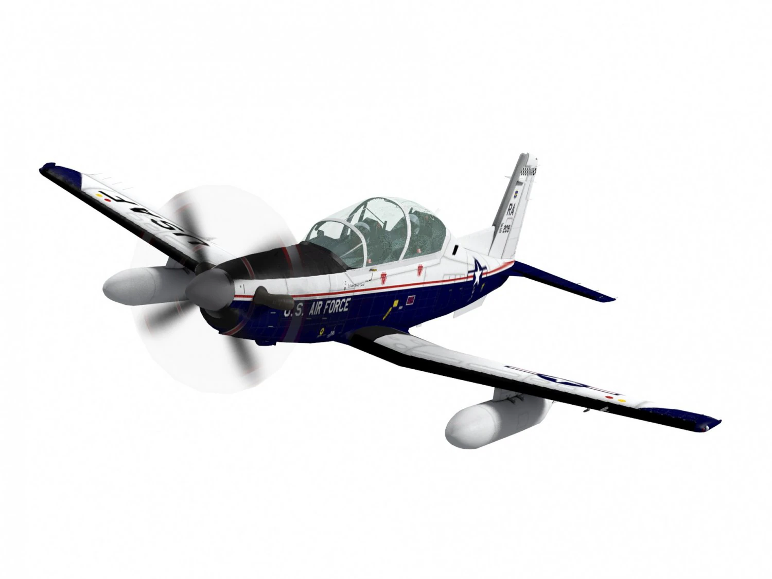 beechcraft t-6 texan ii 3D Model .c4d .max .obj .3ds .fbx .stl .blend
