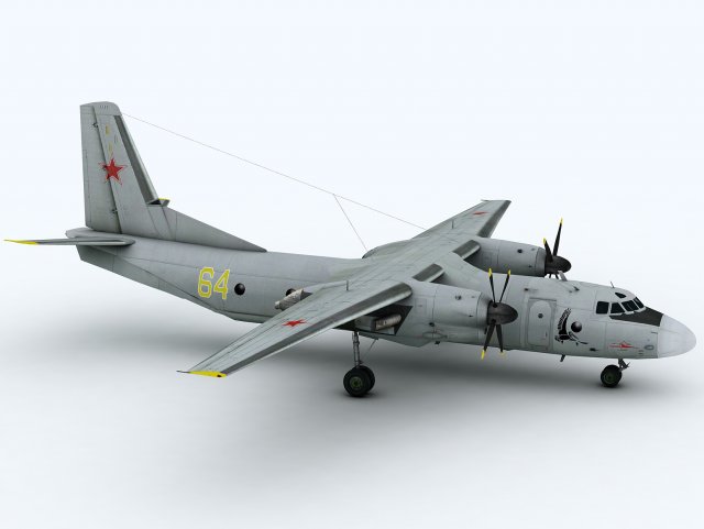 antonov an-26 curl 3D Model .c4d .max .obj .3ds .fbx .stl .blend 