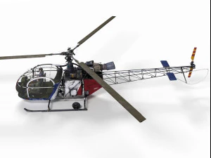 arospatiale alouette ii 3D Model