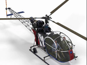 arospatiale alouette ii 3D Model