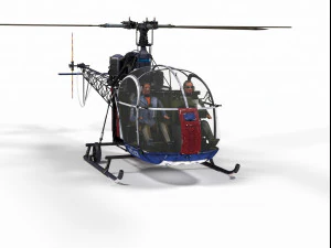 arospatiale alouette ii 3D Model