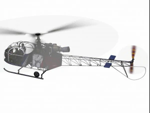 arospatiale alouette ii 3D Model