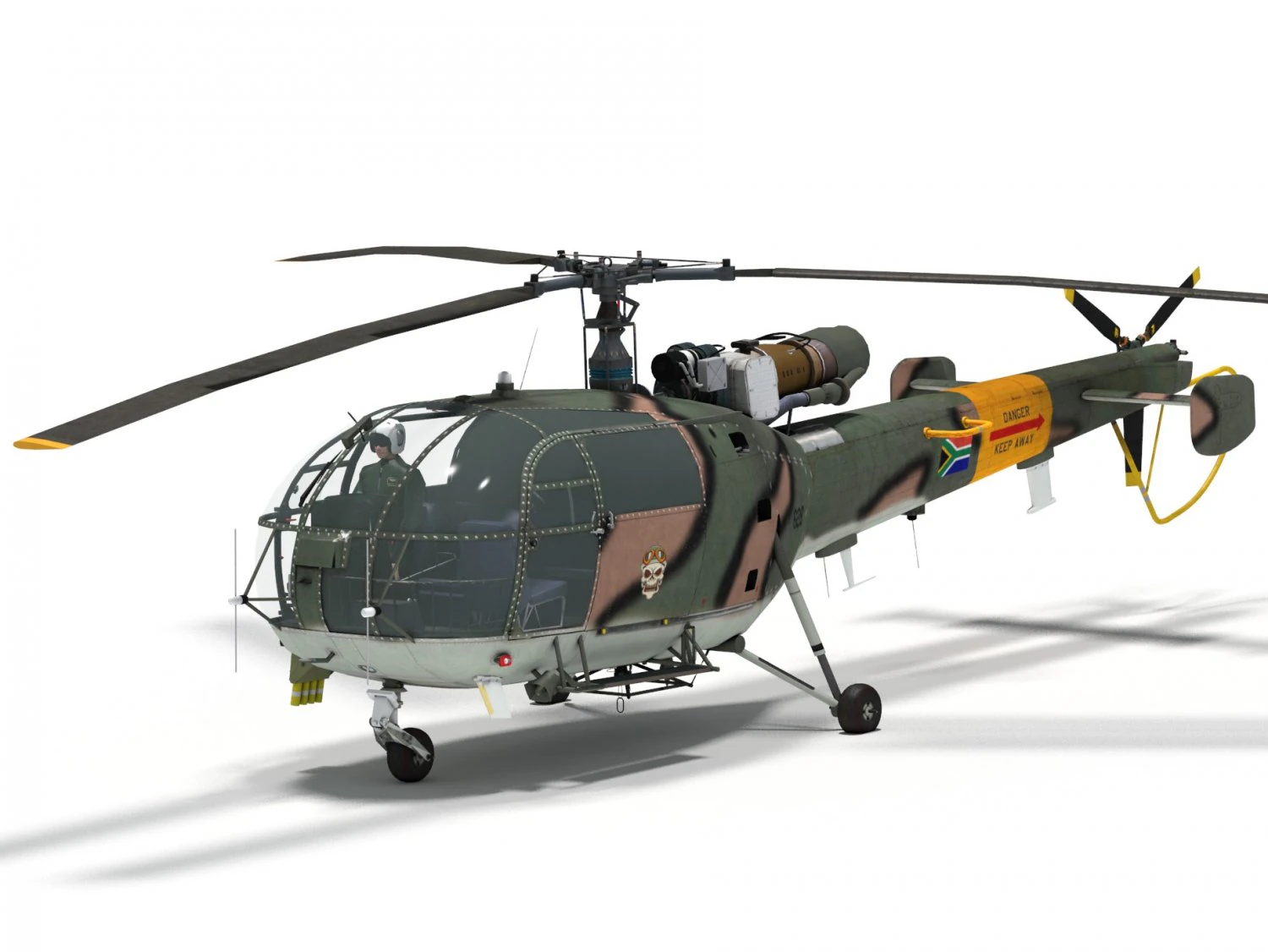 Aerospatiale alouette iii 3D Model .c4d .max .obj .3ds .fbx .stl .blend 
