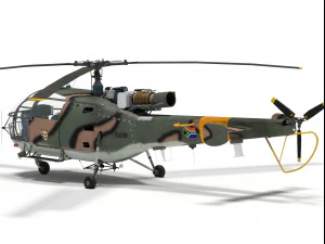 Aerospatiale alouette iii 3D Model