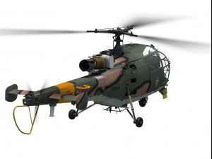 Aerospatiale alouette iii 3D Model