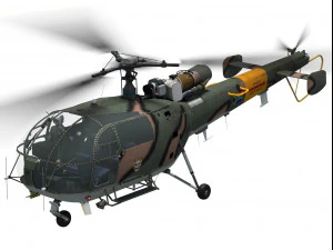 Aerospatiale alouette iii 3D Model