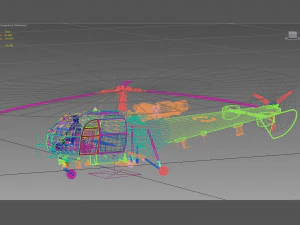 Aerospatiale alouette iii 3D Model