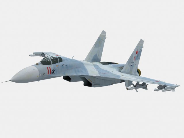sukhoi su-27 flanker 3D Model .c4d .max .obj .3ds .fbx .stl .blend 