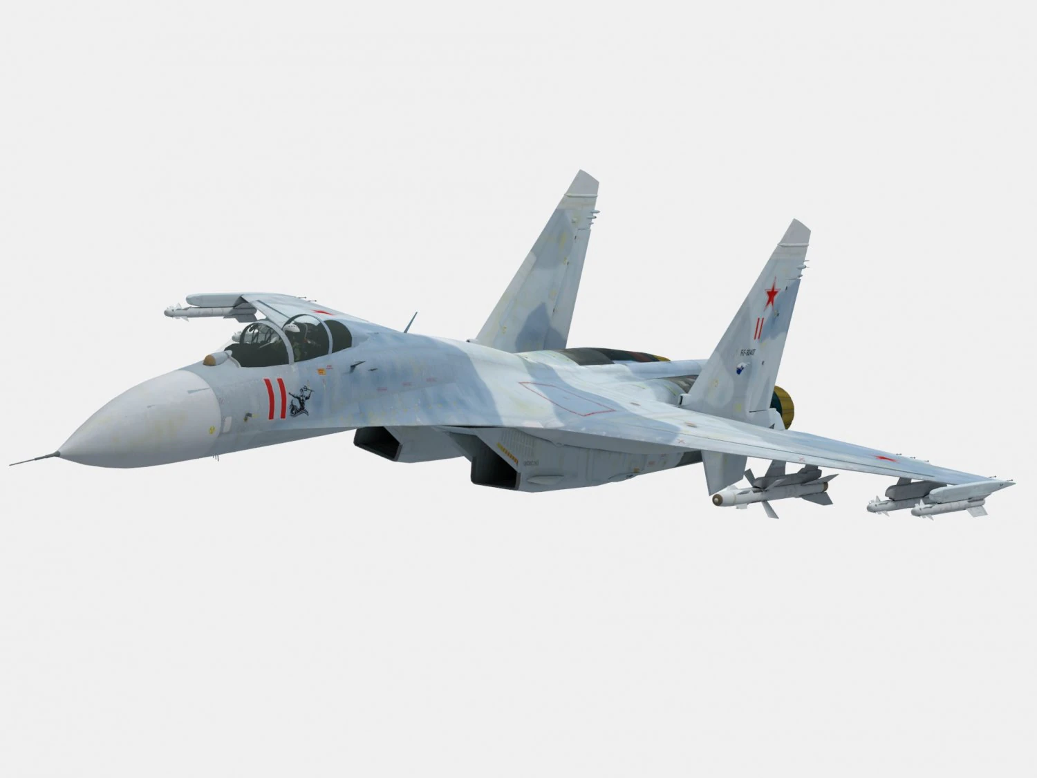 fiancheggiatore del Sukhoi Su-27 Modello 3D .c4d .max .obj .3ds .fbx .stl .blend 