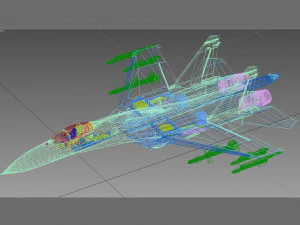 fiancheggiatore del Sukhoi Su-27 Modello 3D