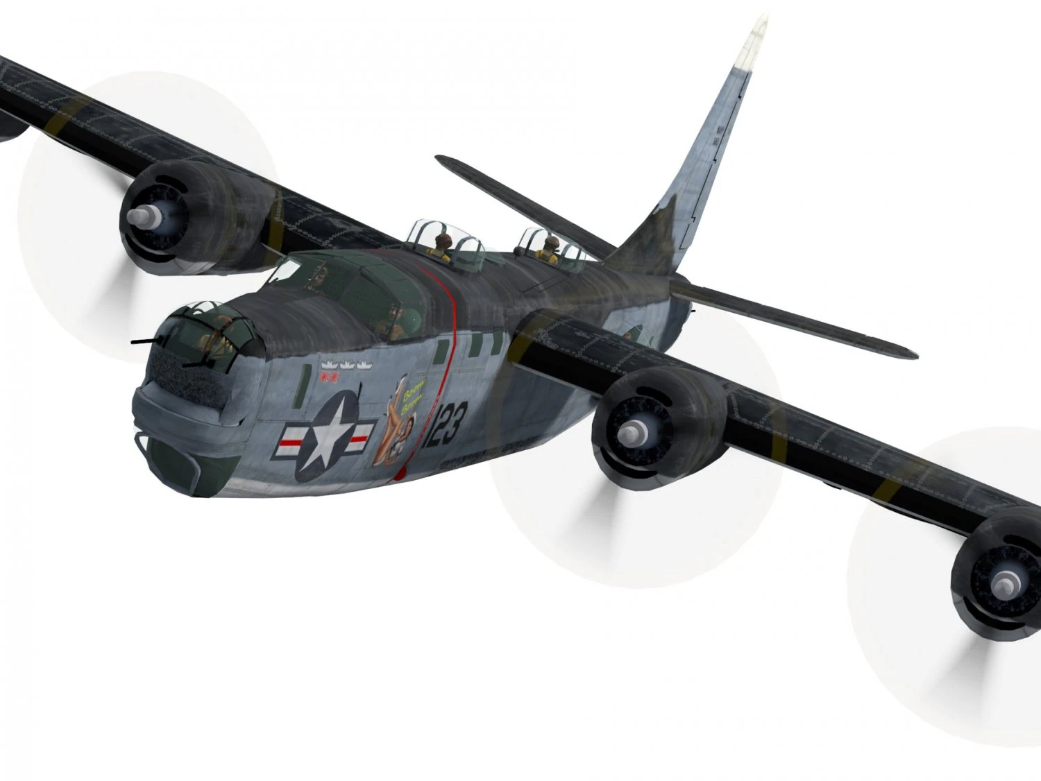 consolidated pb4y-2 privateer 3D Model .c4d .max .obj .3ds .fbx .stl .blend