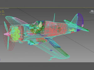 curtiss p-36 falco Modello 3D