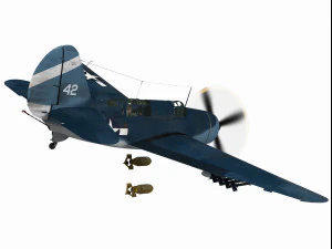 curtiss sb2c helldiver 3D Model
