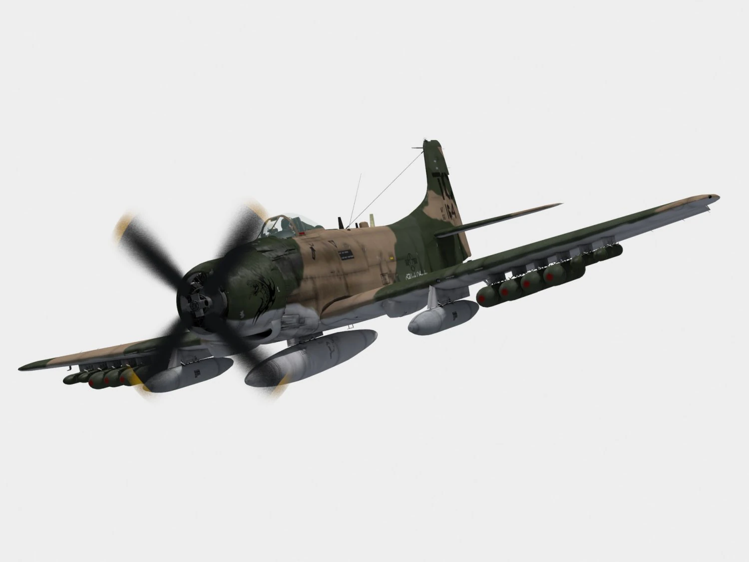 douglas a-1 skyraider 3D Model .c4d .max .obj .3ds .fbx .stl .blend 