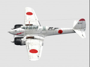Nakajima j1n1 gekko 3D-Modell