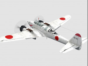 Nakajima j1n1 gekko 3D-Modell